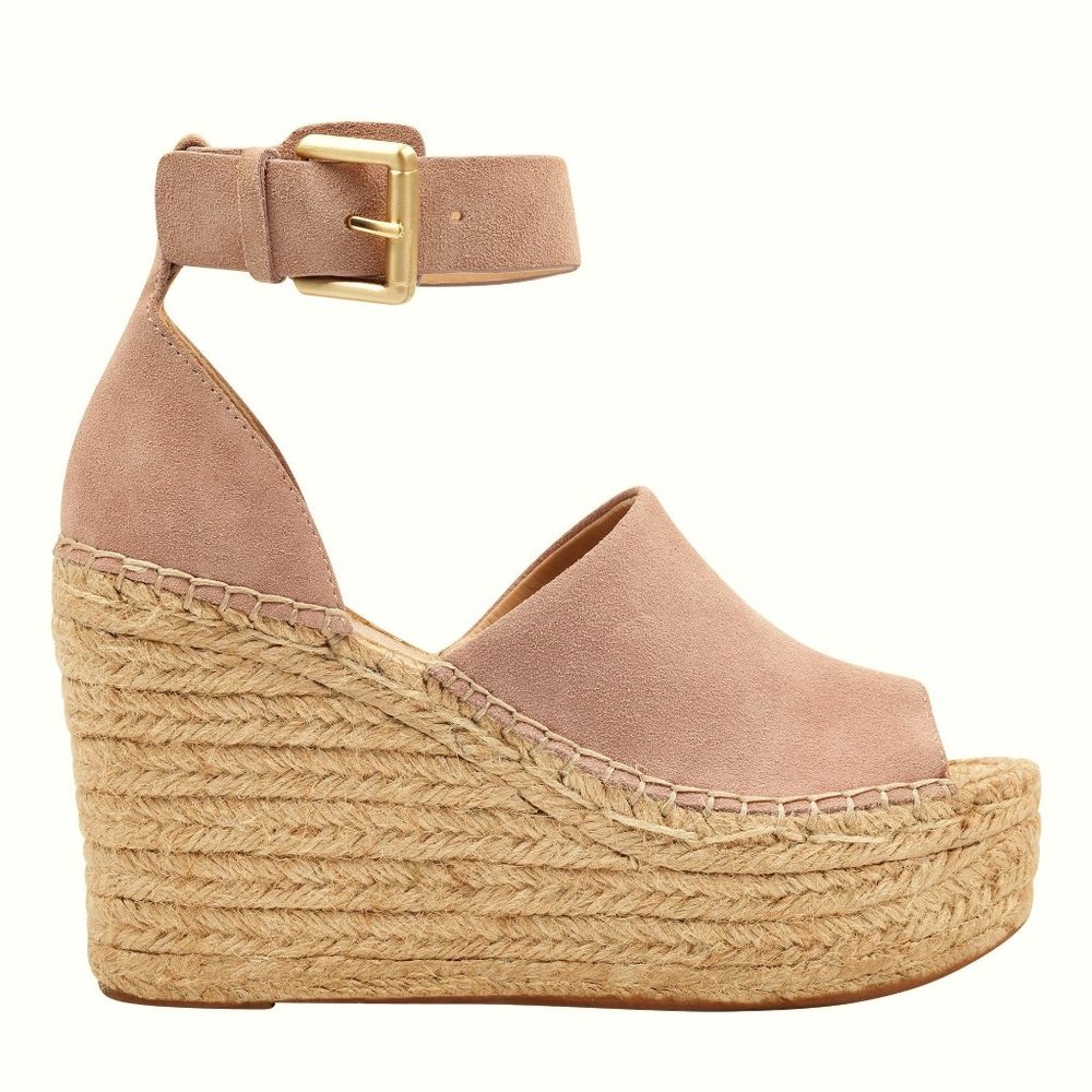 MARC FISHER Adalyn pink espadrilles sandals suede